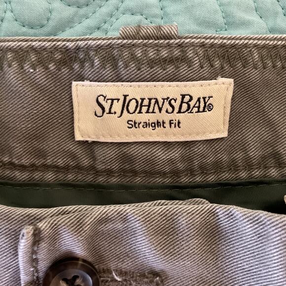 St Johns Bay Mens Easy Care Straight Fit Casual Jeans Taupe Grey Color 42 x 30 - Picture 4 of 10